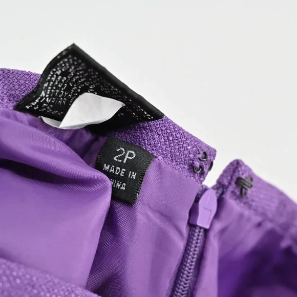 Vtg NIPON BOUTIQUE Skirt‎ Suit Set Sz 2P Purple Floral Embroidered Art Statement - Picture 13 of 16